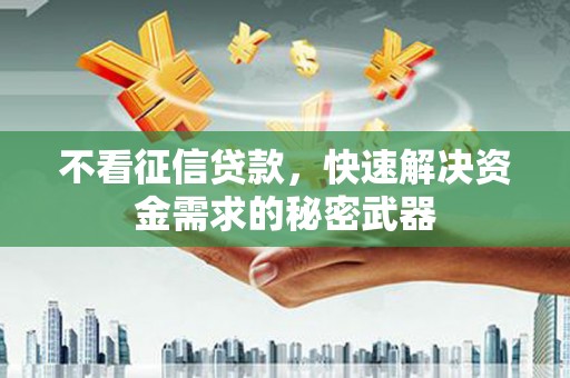 舟曲不看征信贷款，快速解决资金需求的秘密武器